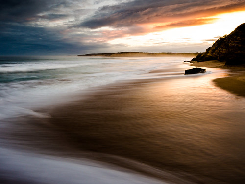 longexposure sunset sea seascape beach bronze landscape waves australia olympus victoria april torquay 43 2014 mft 1240mm microfourthirds omdem5