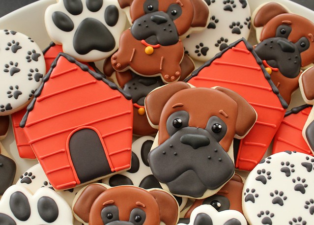 Boxer Dog Cookie Platter