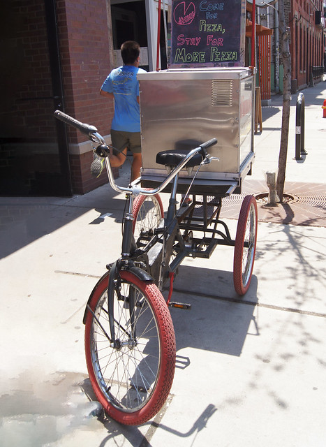Pizza Delivery Bike Damen Ave Chicago