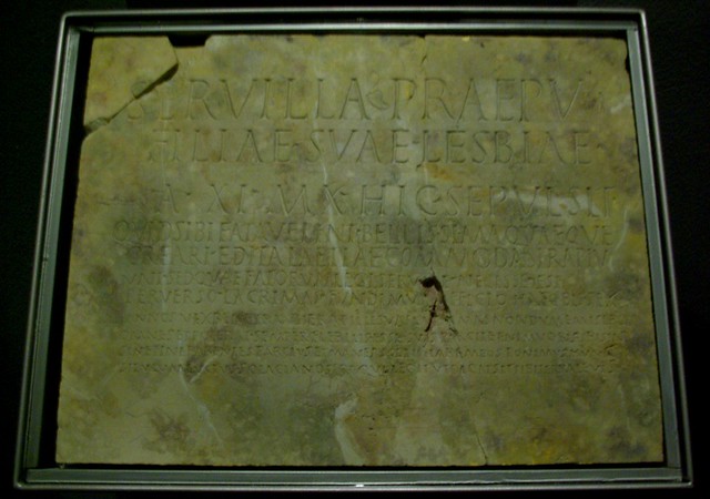Inscripció funerària romana, Museu de Guissona