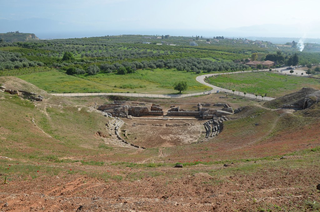 The Greco-Roman theatre of Sikyon, built between 303 and 251 BC and altered at least twice by the Romans, Sikyon, Greece