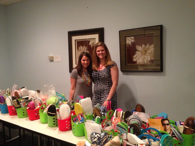Mother's Day Baskets were delivered to Genesis Women's Shelter in Dallas.
