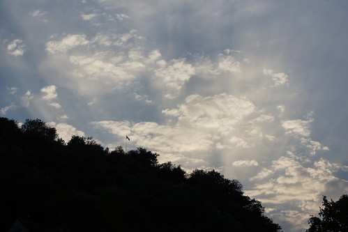 Sunset, Bacharach II by nudelbach, blue sunset sky cloud silhouette clouds sonnenuntergang outdoor himme
