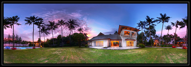 Villa At Sunset