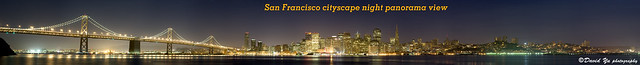 San Francisco cityscape night panorama view