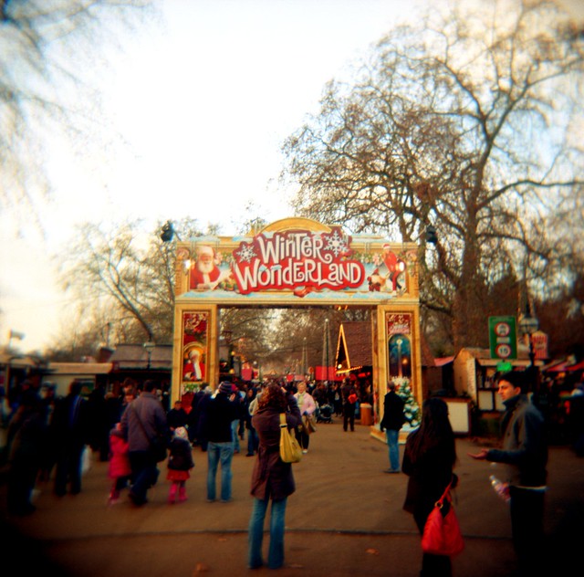 Winter Wonderland entrance in Hyde Park