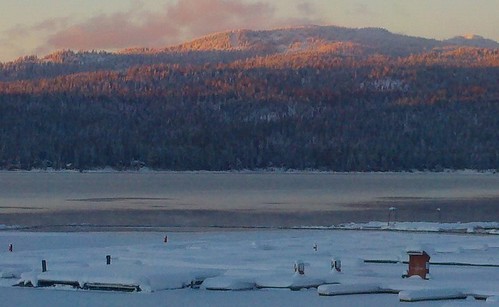 winter sunset snow dock idaho mccall payettelake brundage