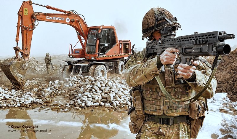 Soldier Keeps Watch During Construction of Route Trident in Helmand, Afghanistan