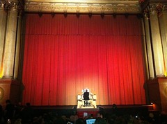 Organist playing at the Castro Theatre before "High Wall" at the Film Noir Festival.