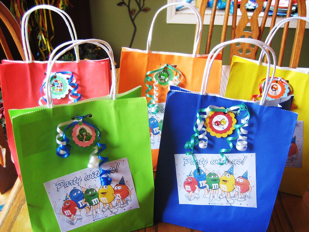 M & M Party Favor Bags, M & M Party Ideas and Supplies