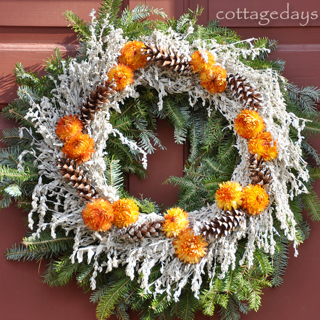 wreath with dusty miller