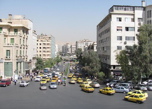 traffic taxi syria damascus siria sy syrien syrie yellowtaxi hejaz syj