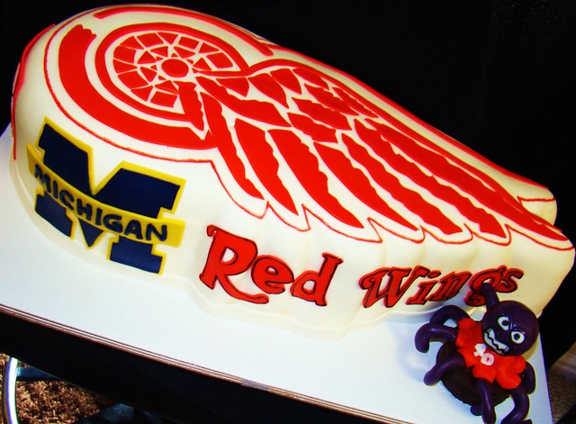 Michigan and Red Wings octopus cake