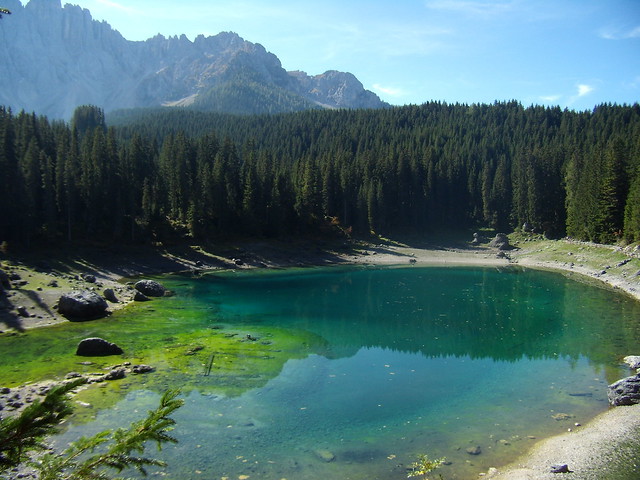 Karrersee - Lago di Carezza überragt v. Latemar