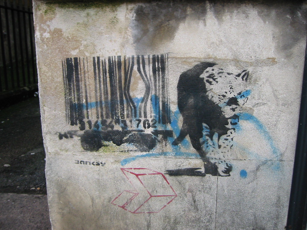 Banksy Barcode Leopard | Barcode Leopard by Banksy in Bright… | Flickr