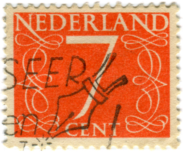 Netherlands postage stamp: Jan van Krimpen Numeral 4