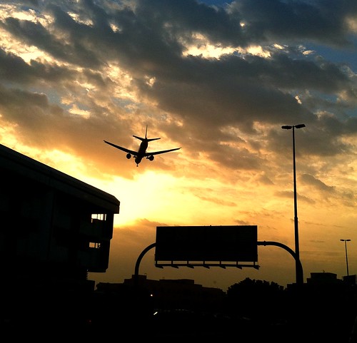 plane sunrise aircraft landing