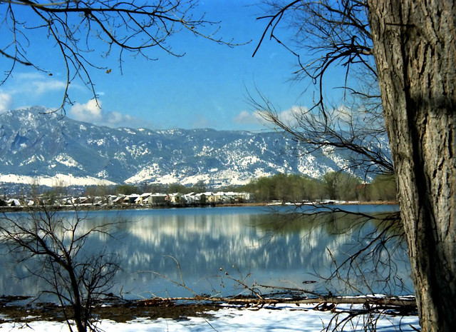 Rocky Mountain Winter Reflection in Spring - Boulder, USA