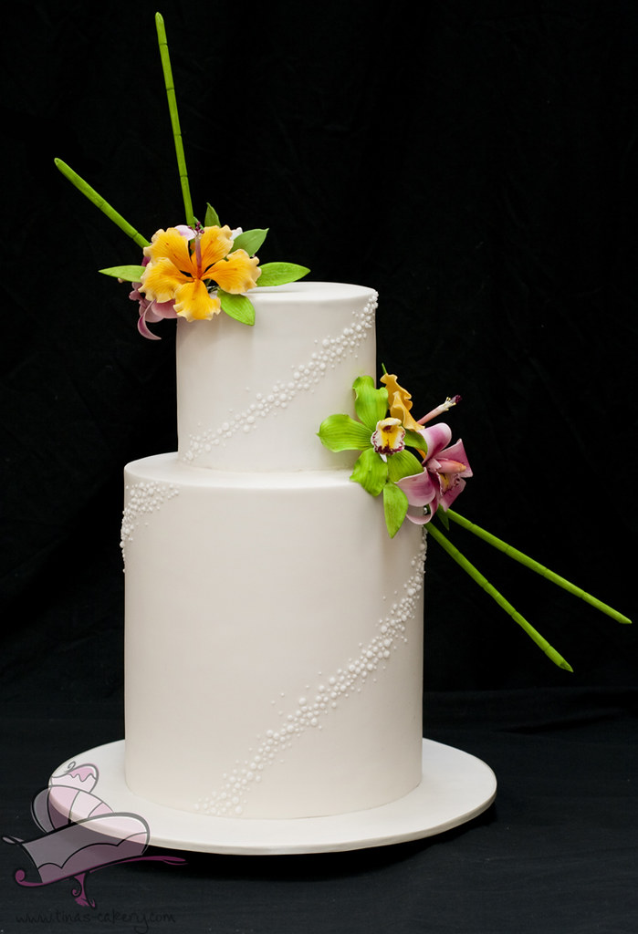 Tropical wedding cake