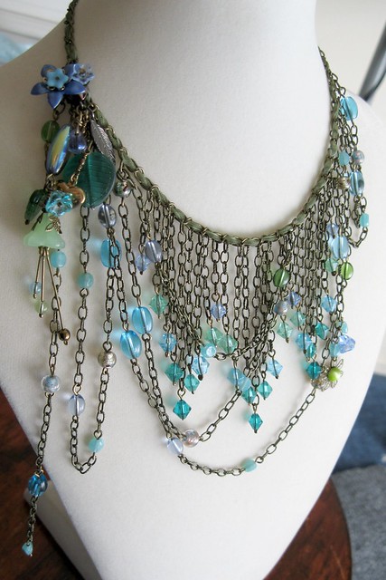 Teal madness chain necklace