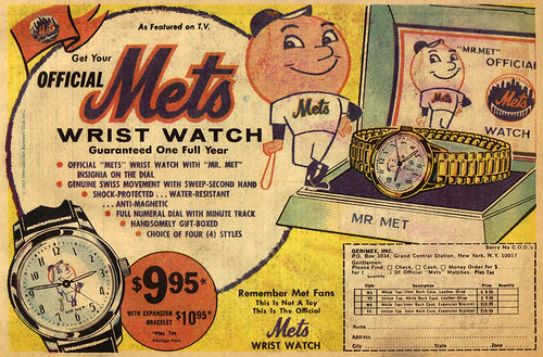 Vintage Ad #1,442: Official Mets Wrist Watch