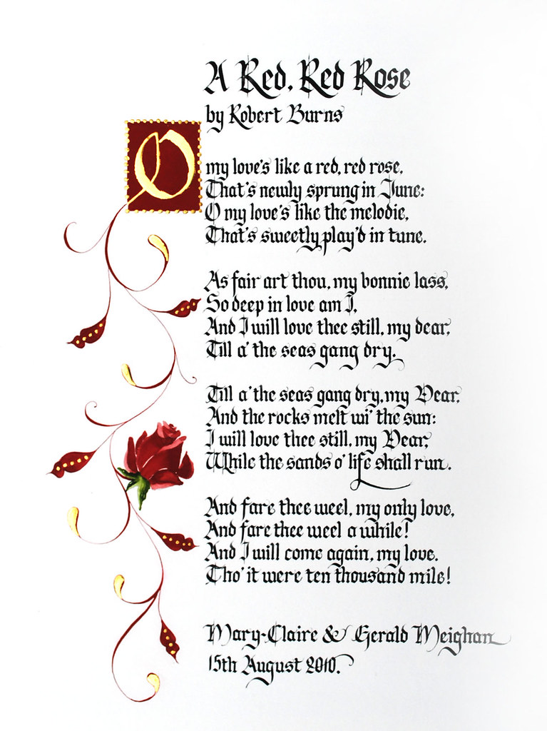 a red red rose robbie burns poem