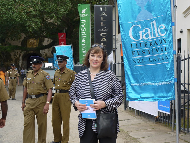 Bridget Kendall at The Forum recording at the Galle Literary Festival
