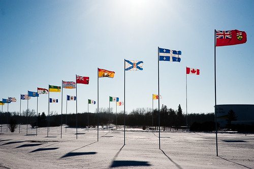 winter sun canada wind flag territories provinces