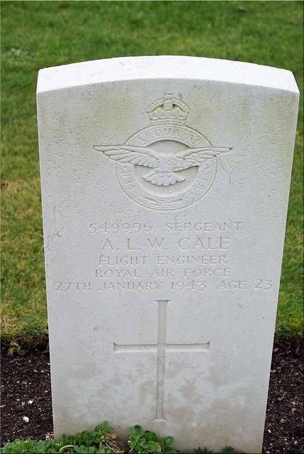 A.L.W. Cale, War Grave, 1943, Bassingbourn, RAF