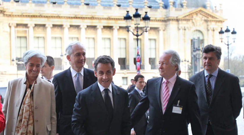 Nicolas Sarkozy devant les chefs d'entreprise du réseau 