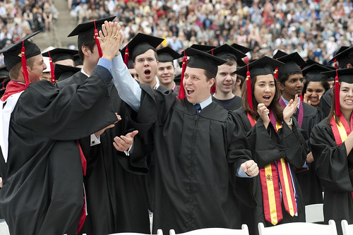 Joyful students at Carnegie Mellon's 114th Commencement Ceremony