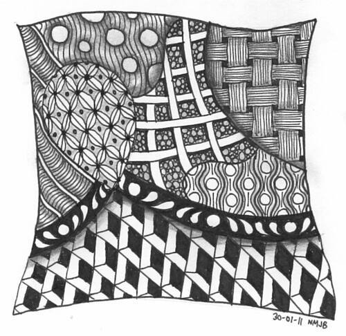 Tangle 001 | My first ever zentangle, 30-01-11 Waves | Nipa … | Flickr