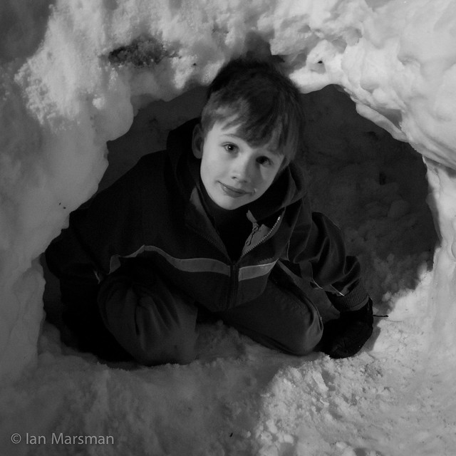 In the snow cave