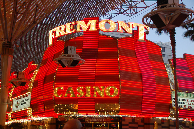 Fremont Casino marquis with neon