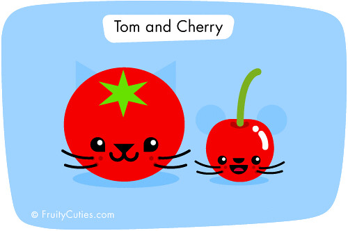 Tomato and Cherry joke - Cute Fruit Kawaii Cartoon | Flickr
