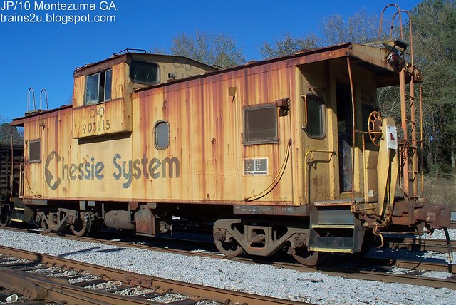 C&O Chessie System Caboose, Railroad Train, Montezuma Georgia, CSXT rail yards track