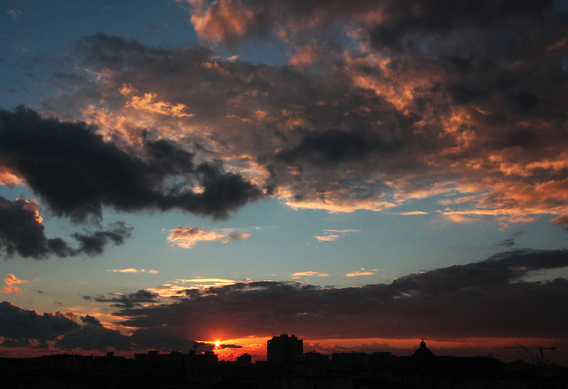 livorno skyline - today sunset from my home