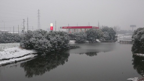 china winter snow color colour reflection fog sunrise river geotagged haze frost shanghai metro snowy district 11 line 中国 上海 hazy 港 jiading 河 rosty 江 ©allrightsreserved 嘉定区 轨道交通 嘉定新城 11号线 马陆镇 baoanhighway 宝安公路 胜辛路 geo:lat=31325864 geo:lon=121253305
