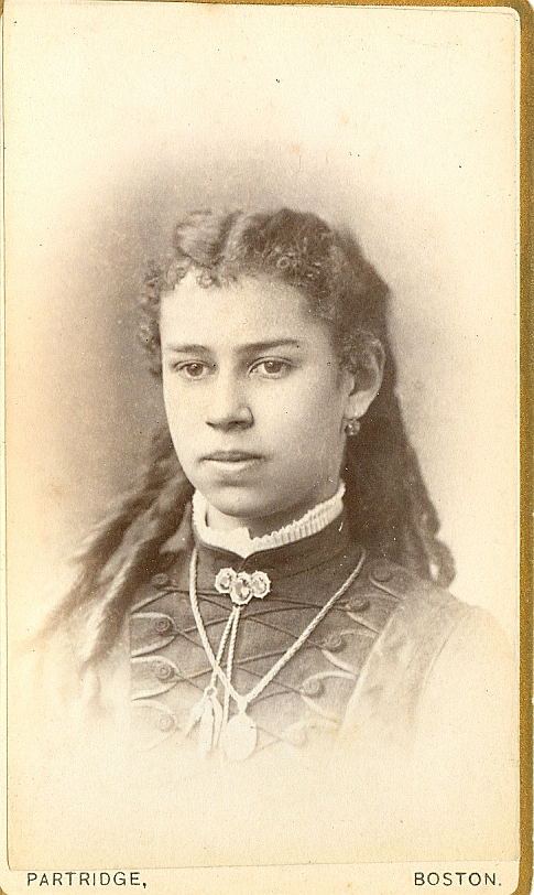 Cute young woman with curly hair cdv