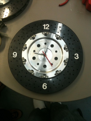 Ferrari carbon ceramic brake rotor clock | I turned an old c… | Flickr
