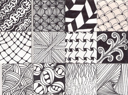Zentangle Pattern Twinchies part 2 | top: Eyelet+Ribbon, Puf… | Flickr