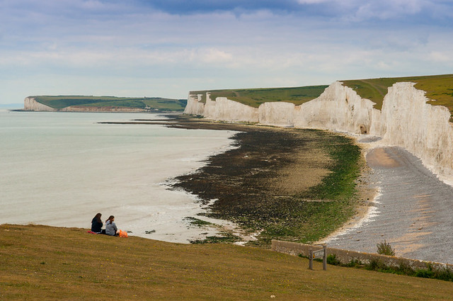 Enjoying the view of the Seven Sisters, Birling Gap, East Sussex
