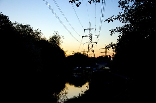 Pylon and Canal by Nik Sibley, Hawkesbury Junction, Sutton Stop, near Coventry.england silhouette sunrise dawn canal unitedkingdom 