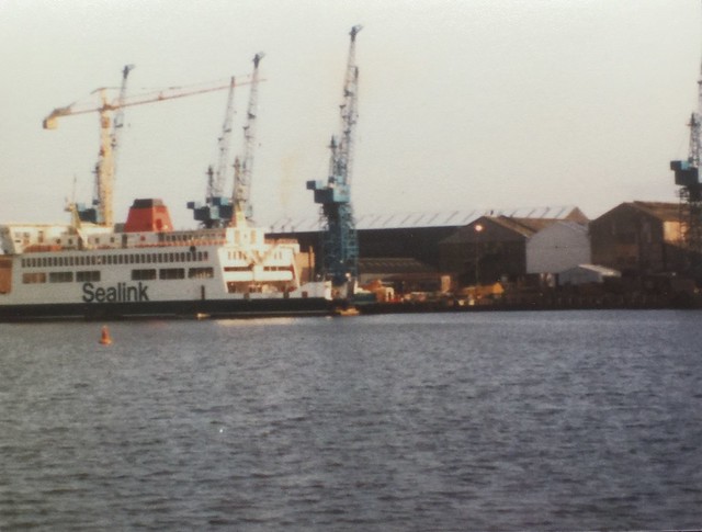 Leith built ship-the last Leith built ship, mv "St Helen" is seen during its fitting out prior to Sealink taking delivery, in 1983.