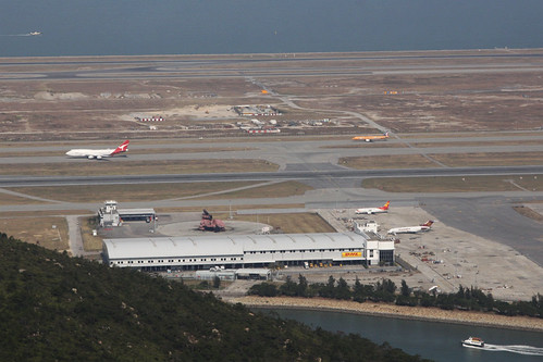 Empty midfield of Hong Kong Airport