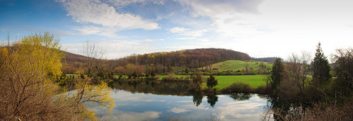 trees panorama cloud sun lake color reflection water colors clouds painting pond prairie