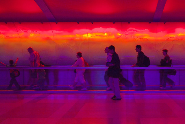 Light Tunnel at Detroit Metro Airport