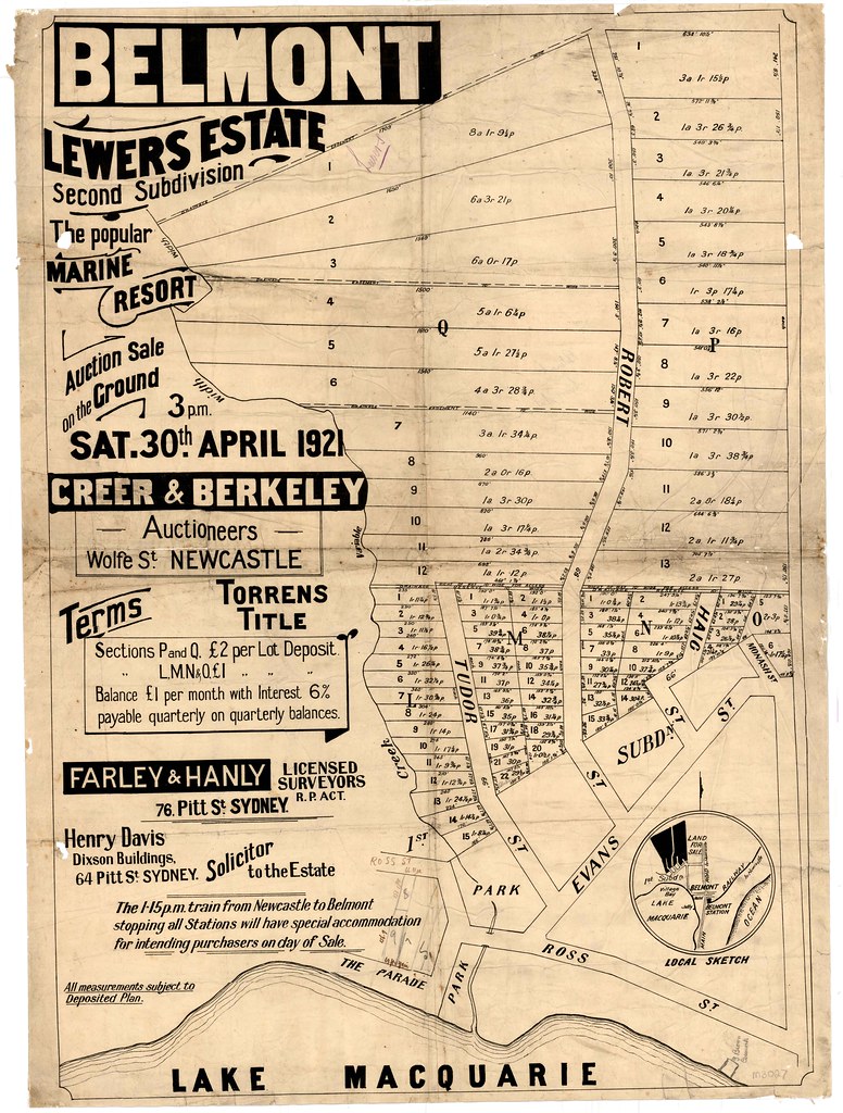 M3027 - Belmont, Lewers Estate subdivision, Saturday 30th April, 1921.
