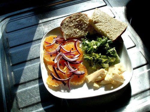 Orange and red onion salad