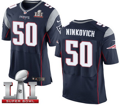 Nike Patriots #50 Rob Ninkovich Navy Blue Team Color Super Bowl LI 51 Men's Stitched NFL New Elite Jersey